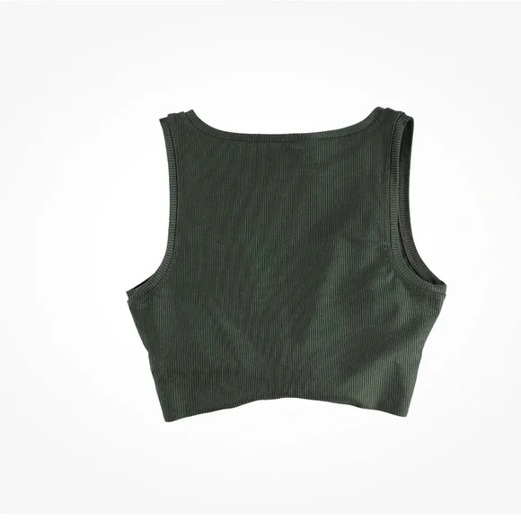 NWT!! Offline by Aerie Green Women's Crop Top - Picture 2 of 5